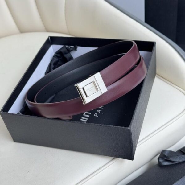 replica,repliche,fake,1:1,earrings,bracelet,ring,jewelry Cintura da donna Saint Laurent con fibbia galvanizzata oro autentico, realizzata in Italia, 2,0 cm (EEYI0)