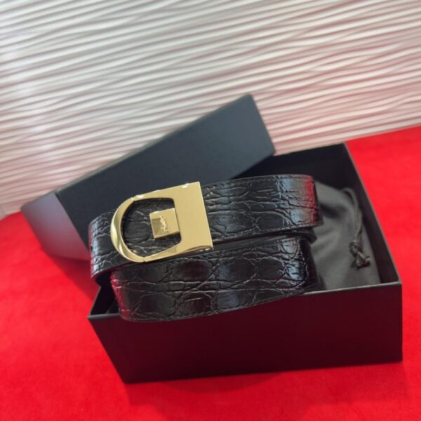 replica,repliche,fake,1:1,earrings,bracelet,ring,jewelry Cintura da donna Saint Laurent con fibbia galvanizzata oro autentico, realizzata in Italia, 3,0 cm (MYLRJ)
