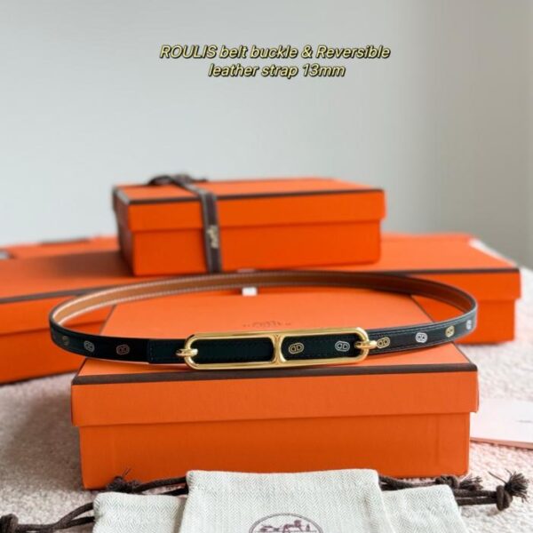replica,repliche,fake,1:1,earrings,bracelet,ring,jewelry Cintura da donna Hermes, nuova ROULIS, finiture di alta qualità, pelle Epsom importata, larghezza 13 mm (A38MS)