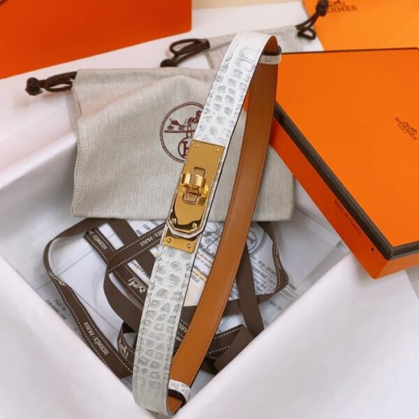 replica,repliche,fake,1:1,earrings,bracelet,ring,jewelry Cintura Kelly 1.8 in pelle di vitello Epsom con stampa coccodrillo (24R80)