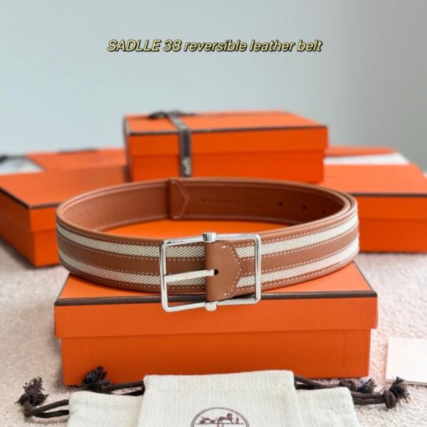 replica,repliche,fake,1:1,earrings,bracelet,ring,jewelry Cintura reversibile SADLLE 38 in pelle di vitello Epsom e tela H double face (2YKUG)