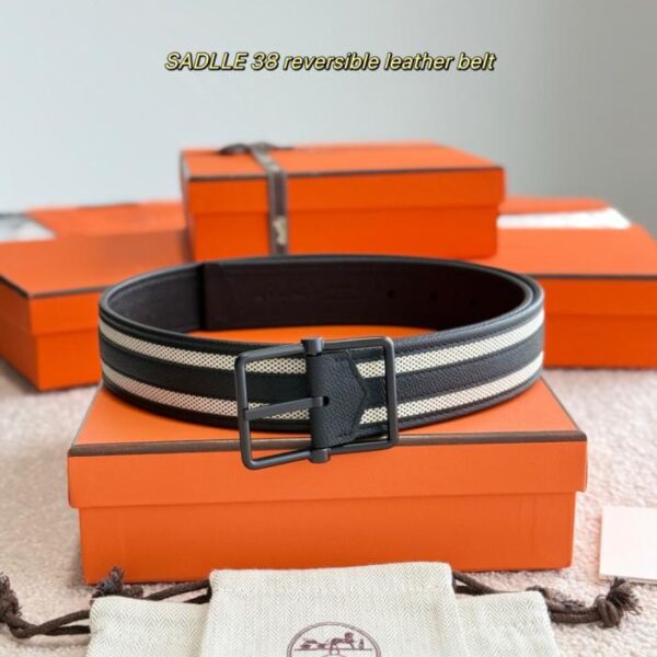 replica,repliche,fake,1:1,earrings,bracelet,ring,jewelry Cintura reversibile SADLLE 38 in pelle di vitello Epsom e tela H double face (82YK4)