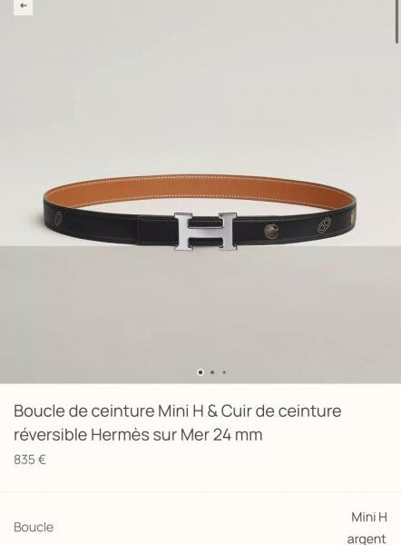 replica,repliche,fake,1:1,earrings,bracelet,ring,jewelry Cintura da donna Hermes New Mini H con finiture di alta qualità e pelle Epsom importata, larghezza 24 mm (Z7HH6)