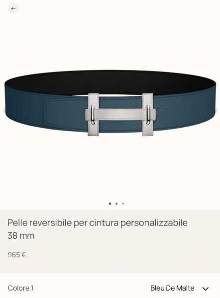 replica,repliche,fake,1:1,earrings,bracelet,ring,jewelry Cintura da uomo Hermes JUMPING Premium Hardware con pelle Epsom importata, nera + blu di Prussia, larghezza 38 mm (1GYFU)