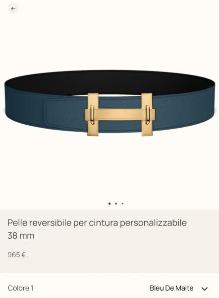 replica,repliche,fake,1:1,earrings,bracelet,ring,jewelry Cintura da uomo Hermes JUMPING Premium Hardware con pelle Epsom importata, larghezza 38 mm, colore nero + blu di Prussia (KULD1)
