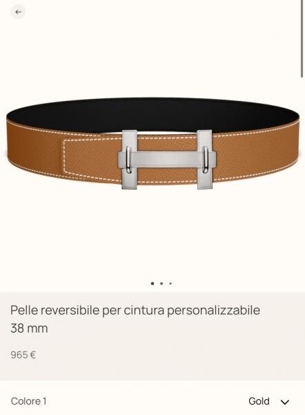 replica,repliche,fake,1:1,earrings,bracelet,ring,jewelry Cintura da uomo Hermes JUMPING (BEEY3) con hardware di alta qualità e pelle Epsom importata in nero e marrone dorato, larghezza 38 mm