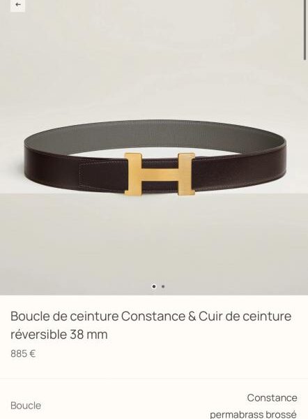 replica,repliche,fake,1:1,earrings,bracelet,ring,jewelry Constance Hardware, cintura da uomo in pelle Togo importata (Cumulonimbus Gray), larghezza 38 mm (DMVHW)
