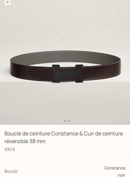 replica,repliche,fake,1:1,earrings,bracelet,ring,jewelry Cintura da uomo Constance Hardware, importata (Cumulonimbus Gray), in pelle Togo, larghezza 38 mm (QD8GP)