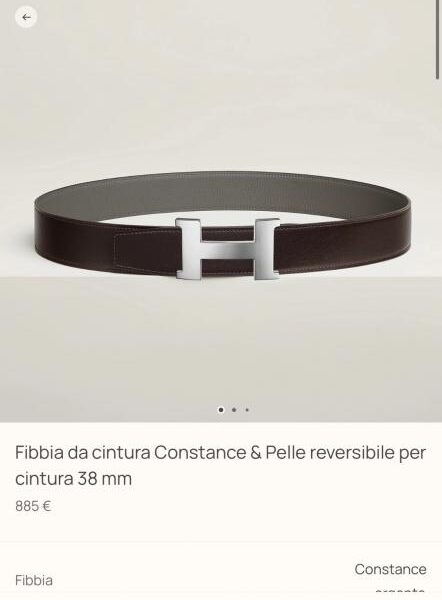 replica,repliche,fake,1:1,earrings,bracelet,ring,jewelry Cintura da uomo Constance Boutique Hardware con pelle Togo importata (Cumulonimbus Gray) da 38 mm di larghezza (V3J00)