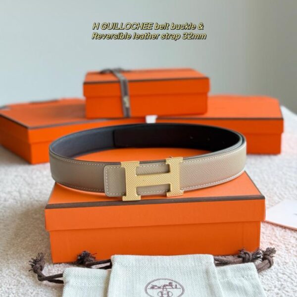 replica,repliche,fake,1:1,earrings,bracelet,ring,jewelry Cintura da uomo Hermes GUILLOCHEE in pelle Epsom importata da 32 mm (AICWL)