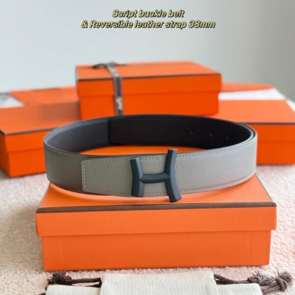 replica,repliche,fake,1:1,earrings,bracelet,ring,jewelry Cintura da uomo SCRIPT Premium Hardware con pelle Epsom importata, nera + grigio cumulonembo, 38 mm (D6D5I)