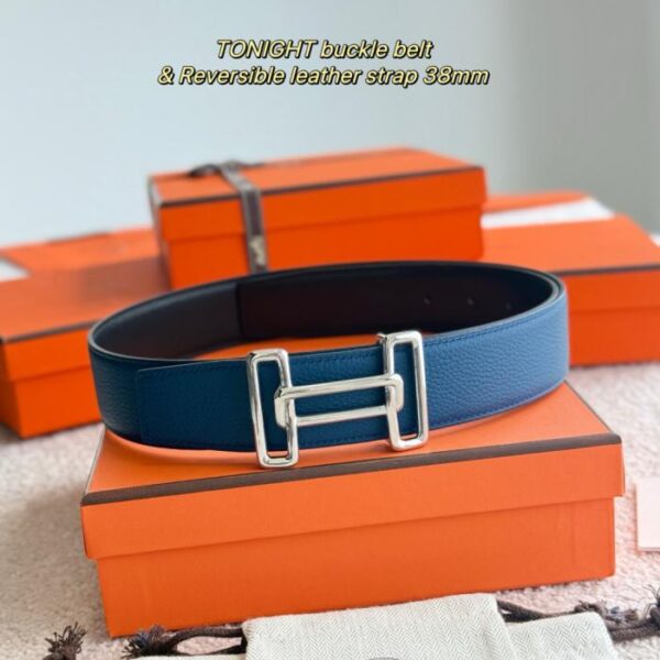 replica,repliche,fake,1:1,earrings,bracelet,ring,jewelry Cintura da uomo TONIGHT boutique in pelle Togo importata (blu scuro), larghezza 38 mm (YZPY9)