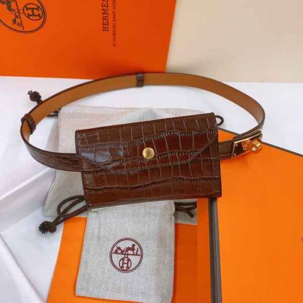 replica,repliche,fake,1:1,earrings,bracelet,ring,jewelry Cintura Hermes Little Kelly lucida con motivo coccodrillo 1,7 cm (CK2JZ)