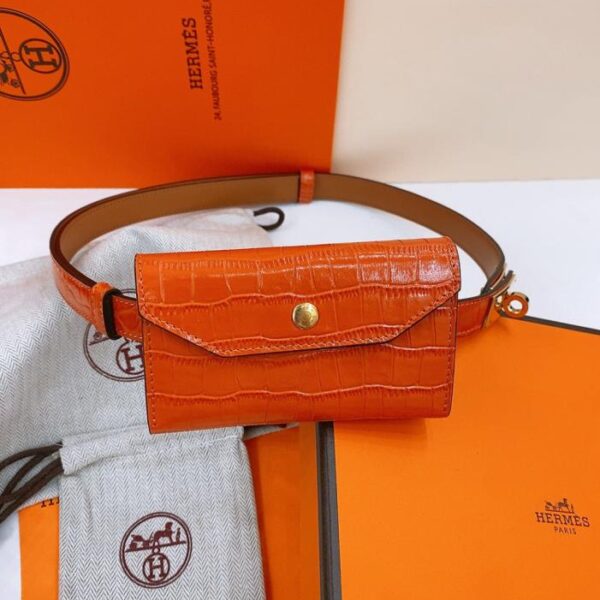 replica,repliche,fake,1:1,earrings,bracelet,ring,jewelry Cintura Hermes Little Kelly lucida con motivo coccodrillo 1,7 cm (P5POR)