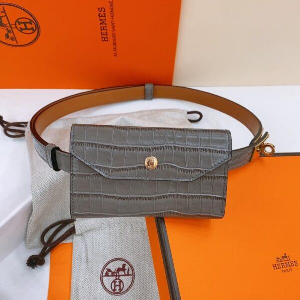 replica,repliche,fake,1:1,earrings,bracelet,ring,jewelry Cintura Hermes Little Kelly lucida con motivo coccodrillo 1,7 cm (YS83A)