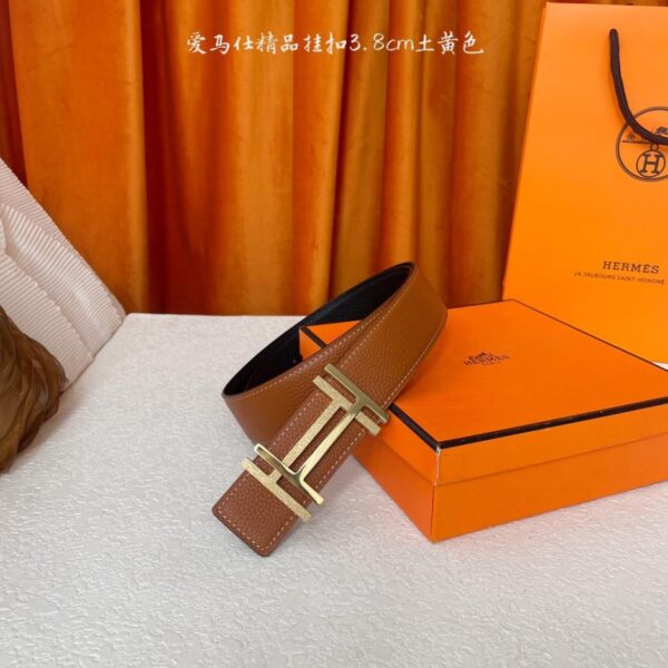 replica,repliche,fake,1:1,earrings,bracelet,ring,jewelry Cintura originale Hermes, larghezza 3,8 cm, importata, bifacciale (E7BUX)