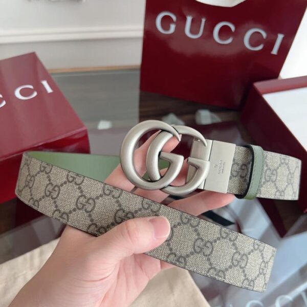 replica,repliche,fake,1:1,earrings,bracelet,ring,jewelry Gucci 627055 KAAAD Supreme monogramma in PVC color albicocca con motivo in pelle di cinghiale verde, larghezza 3,7 cm (5K62E)