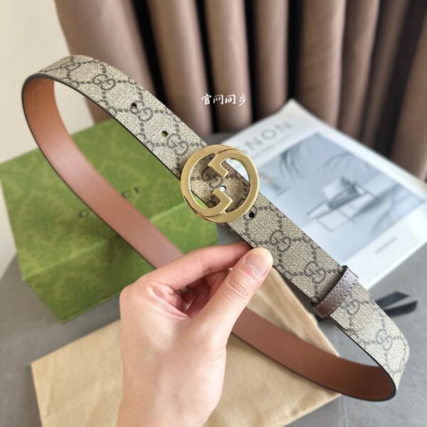replica,repliche,fake,1:1,earrings,bracelet,ring,jewelry GUCCI ultimo modello in tela beige scuro con pelle in silicone marrone, larghezza 3,0 cm (H0I9L)