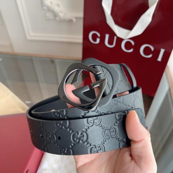 replica,repliche,fake,1:1,earrings,bracelet,ring,jewelry GUCCI Classic Full Leather Contrassegno con nuovo logo orizzontale Larghezza etichetta 40 mm (34CXN)