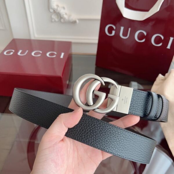replica,repliche,fake,1:1,earrings,bracelet,ring,jewelry Gucci 627055 CAO2N pelle di vacchetta grana litchi importata double face, larghezza 3,7 cm (FW2H3)