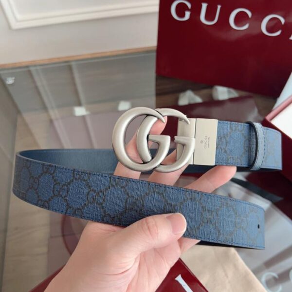 replica,repliche,fake,1:1,earrings,bracelet,ring,jewelry Gucci 627055 FACJT Monogramma in PVC Supreme blu reale con texture in pelle di maiale blu, larghezza 3,7 cm (KPBVA)