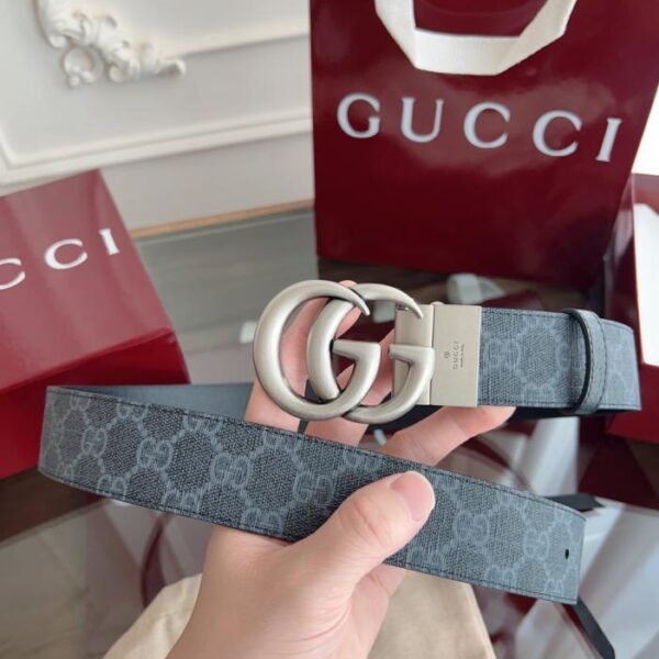 replica,repliche,fake,1:1,earrings,bracelet,ring,jewelry Gucci 627055 FACJT Nero Perla Supreme PVC Nero Monogramma Nero Pelle di maiale Base testurizzata Larghezza 3,7 cm (KRC5X)
