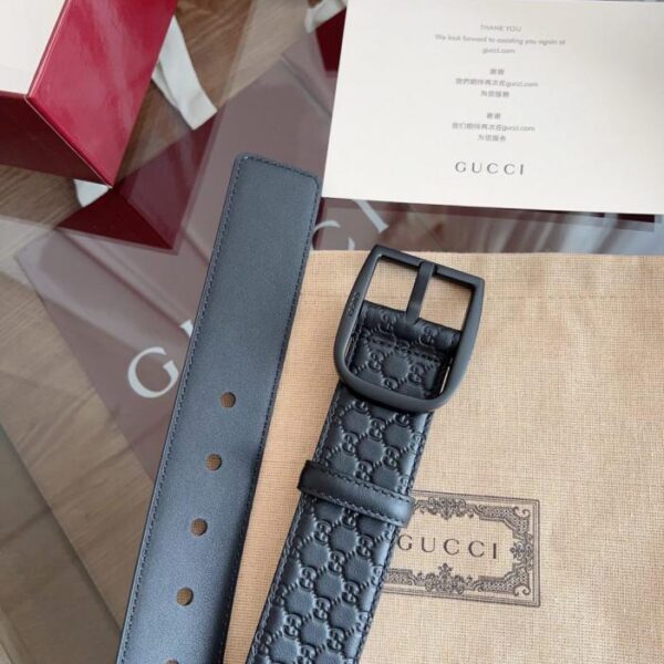 replica,repliche,fake,1:1,earrings,bracelet,ring,jewelry Gucci 🇫🇷Pelle originale francese nera vacchetta 4,0 cm (C6G0M)