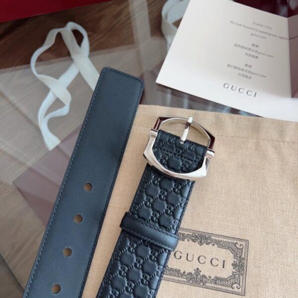 replica,repliche,fake,1:1,earrings,bracelet,ring,jewelry Gucci 🇫🇷Pelle originale francese nera vacchetta 4,0 cm (DEJU9)