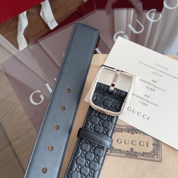 replica,repliche,fake,1:1,earrings,bracelet,ring,jewelry Gucci 🇫🇷Pelle originale francese nera vacchetta 4,0 cm (JYBE6)
