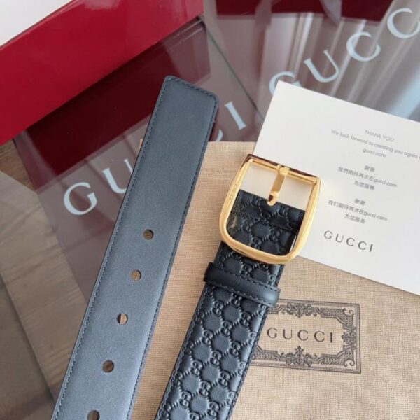 replica,repliche,fake,1:1,earrings,bracelet,ring,jewelry Gucci 🇫🇷Pelle originale francese nera vacchetta 4,0 cm (PIU4I)