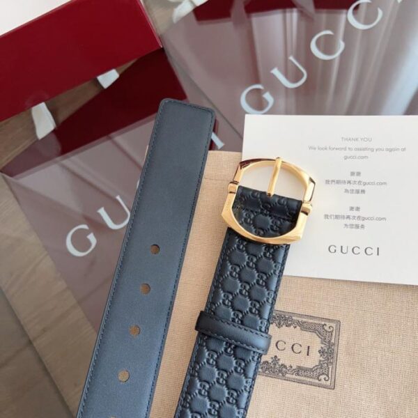 replica,repliche,fake,1:1,earrings,bracelet,ring,jewelry Gucci 🇫🇷Pelle originale francese nera vacchetta 4,0 cm (SQEXX)