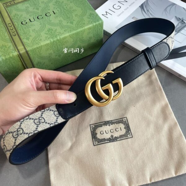 replica,repliche,fake,1:1,earrings,bracelet,ring,jewelry Pelle di vitello Gucci e tela monogramma GG Supreme, larghezza 3,0 cm (VMNFJ)