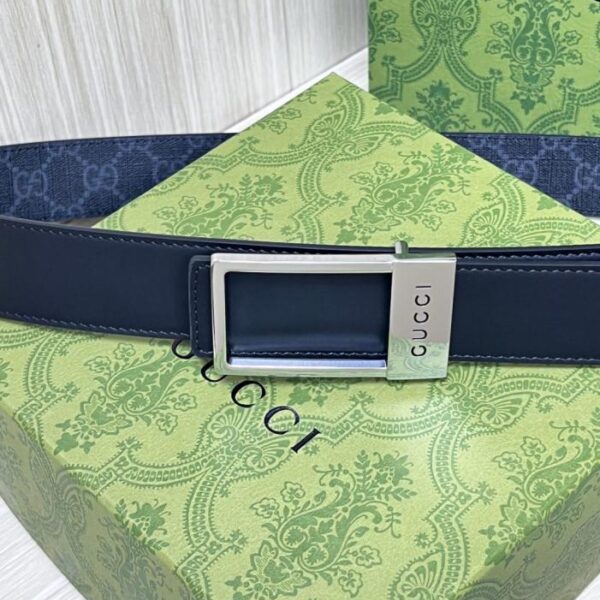 replica,repliche,fake,1:1,earrings,bracelet,ring,jewelry Cintura Gucci in tela Supreme nera 3,5 cm (25SR8)