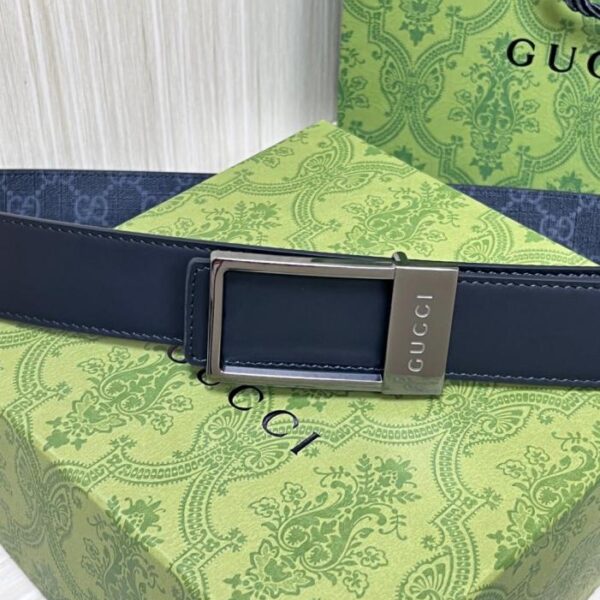 replica,repliche,fake,1:1,earrings,bracelet,ring,jewelry Cintura Gucci nera in tela Supreme 3,5 cm (D48OA)