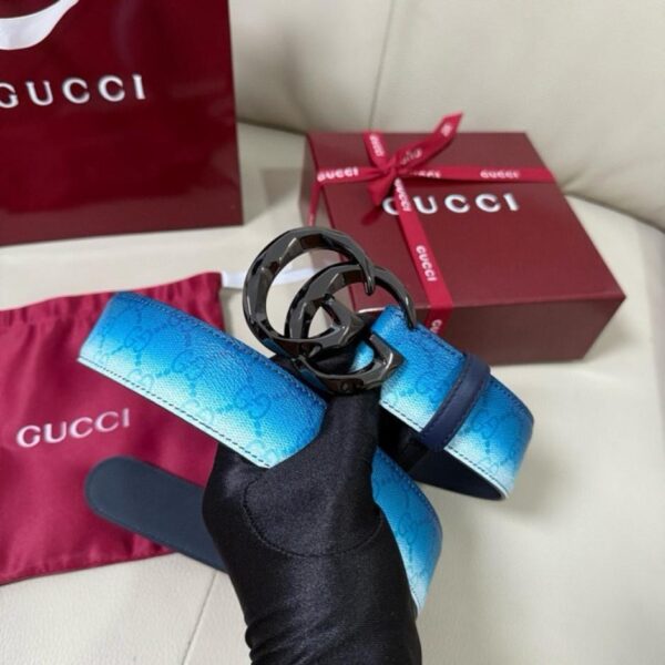 replica,repliche,fake,1:1,earrings,bracelet,ring,jewelry Cintura Gucci New Chroma Series con doppia G intrecciata, larghezza 4,0 cm (44FPF)