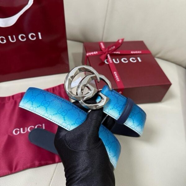 replica,repliche,fake,1:1,earrings,bracelet,ring,jewelry Cintura Gucci New Chroma Series con doppia G intrecciata, larghezza 4,0 cm (I3C5X)