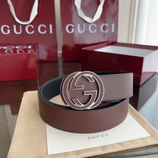 replica,repliche,fake,1:1,earrings,bracelet,ring,jewelry Cintura Gucci con fibbia Doppia G da uomo nuova (uguale a quella del bancone), larghezza 4 cm (TFAUN)