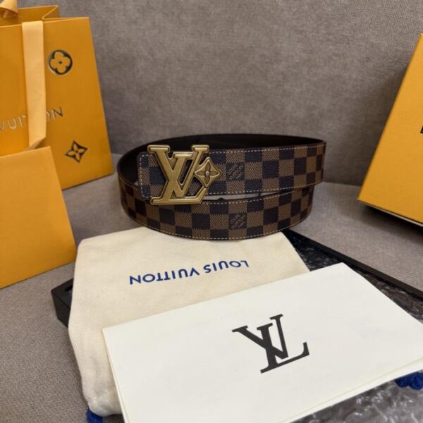 replica,repliche,fake,1:1,earrings,bracelet,ring,jewelry Cintura da uomo LV nuova, larghezza 4,0 cm (2J331)