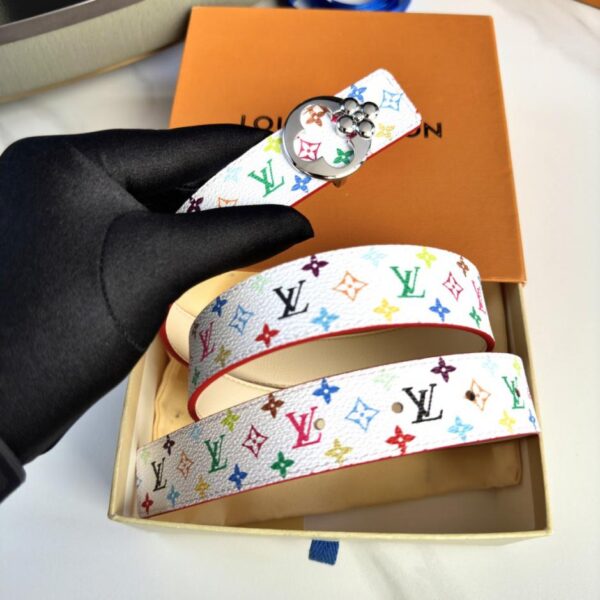 replica,repliche,fake,1:1,earrings,bracelet,ring,jewelry Cintura da donna LV, larghezza 3,0 cm, collezione Collaborative Flower (0O1YI)