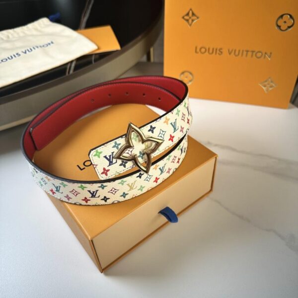 replica,repliche,fake,1:1,earrings,bracelet,ring,jewelry Cintura da donna LV, larghezza 3,5 cm, collezione Collaborative Flower (FOFWJ)