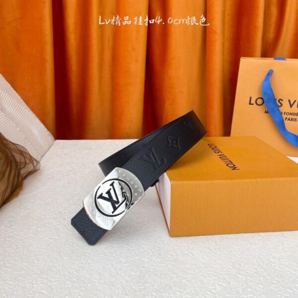 replica,repliche,fake,1:1,earrings,bracelet,ring,jewelry Louis Vuitton Classic Original Quality Classic Fibbia in acciaio premium originale con motivo litchi bifacciale, larghezza 4,0 cm (EHGYP)