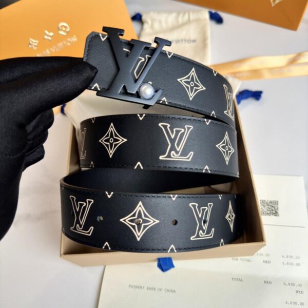 replica,repliche,fake,1:1,earrings,bracelet,ring,jewelry Cintura originale da uomo LOUIS VUITTON nuova, larghezza 40 mm (YMC6U)