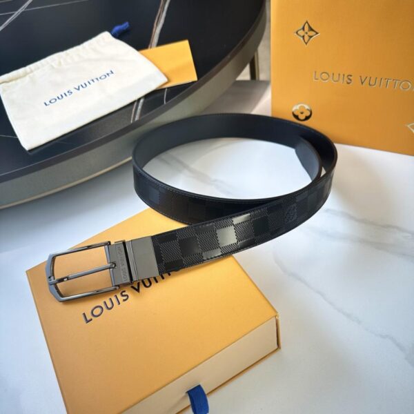 replica,repliche,fake,1:1,earrings,bracelet,ring,jewelry Cintura originale da uomo LOUIS VUITTON, larghezza 35 mm (BJIM7)