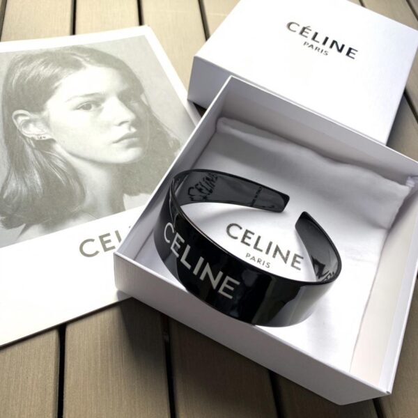 Sito ufficiale Celine, nuova versione di fascia alta, cerchietto con lettera versatile, nero, bellissimo rosa, due colori opzionali, 1 scatola (H0IGB)