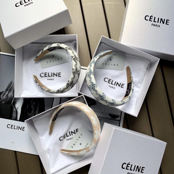 replica,repliche,fake,1:1,earrings,bracelet,ring,jewelry Fascia per capelli in tessuto con stampa Arc de Triomphe di Celine (JLCTI)