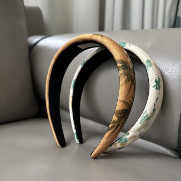replica,repliche,fake,1:1,earrings,bracelet,ring,jewelry Cerchietto in seta di gelso in stile cinese di nicchia, stile retrò cinese, in seta pesante a spina di pesce beige caffè, 1 semplice/borsa (LK0Y8)