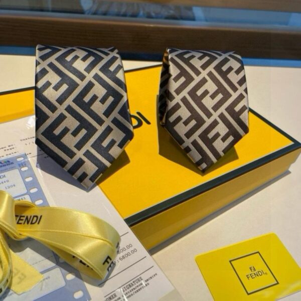 replica,repliche,fake,1:1,earrings,bracelet,ring,jewelry Cravatta in seta con lettera FF da uomo Fendi (KNS9K)