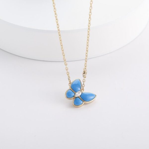 replica,repliche,fake,1:1,earrings,bracelet,ring,jewelry Collana con farfalla turchese Fanjia (4FHHM)