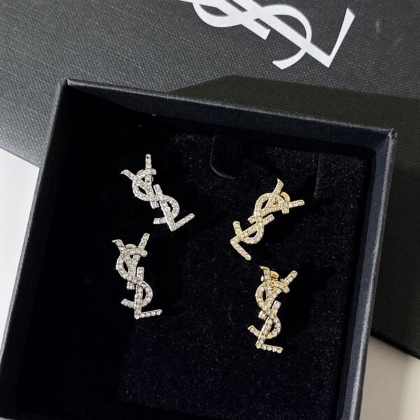 Orecchini YSL con lettere e strass a forma di diamante (L8OB6)