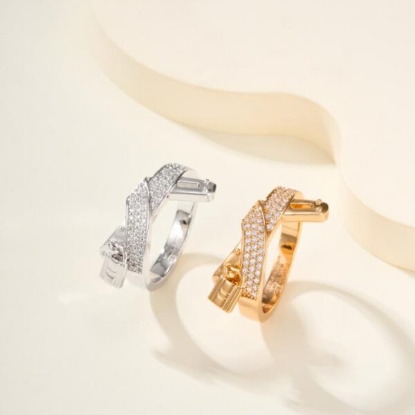 replica,repliche,fake,1:1,earrings,bracelet,ring,jewelry Anello con diamanti intrecciati Kelly Gavroche (6FYTJ)